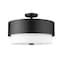 Z-Lite Counterpoint Semi Flush Mount, 3-Light, 18 In.W x 12.25 In.H, Matte Black/White 495SF18-MB - alternate 2